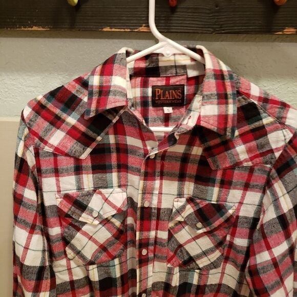 Plains Western Plaid Flannel Pearl Snap Shirt - Picture 2 of 8